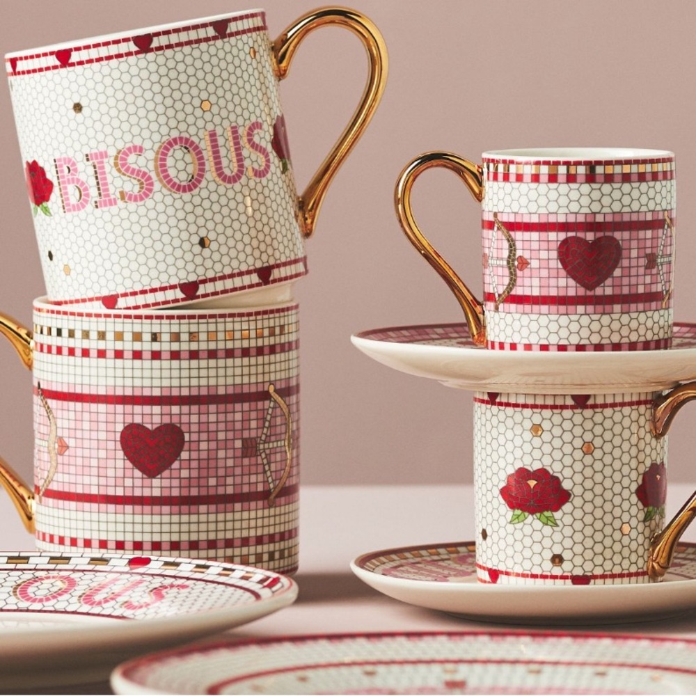 Bistroโ Tile stoneware mug Valentines Day edition
